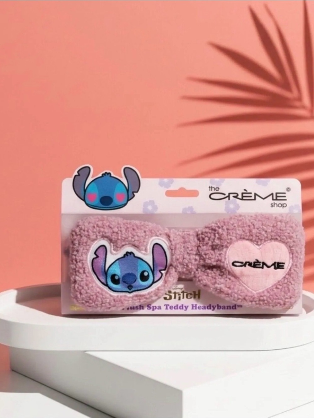 The Crème Shop Pink Stitch Plush Spa Teddy Kids Headband New!